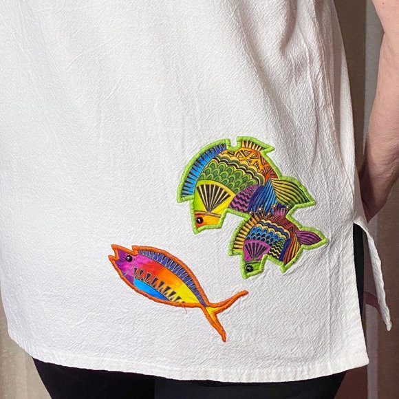 Shirt White Mermaid Handmade - Picture 4 of 4